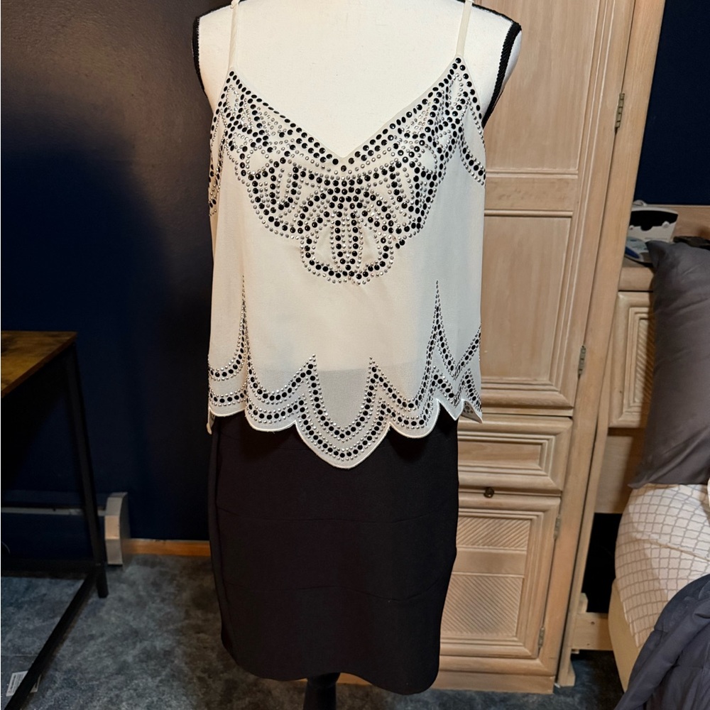 ‘Teen’ formal black and white dress
